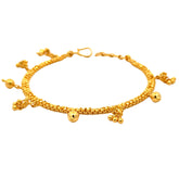 22k Yellow Gold Chain Charm Bracelet measuring 4mm thickness x 7.5 inch length